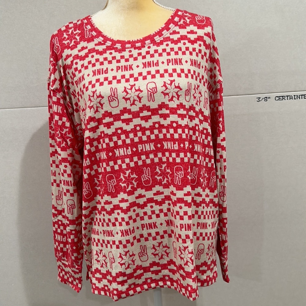 PINK VICTORIA’S SECRET COZY LONG-SLEEVE SLEEP SHIRT - Picture 6 of 11